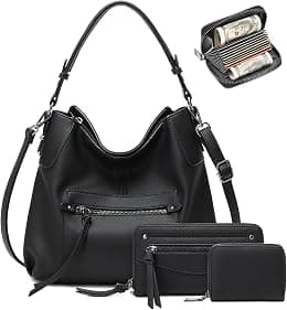 Hobo Bags for Women Handbags Purse Large Ladies Crossbody Purses Shoulder Bag Boho Designer 3pcs Set Faux Leather - Best Deal Finder