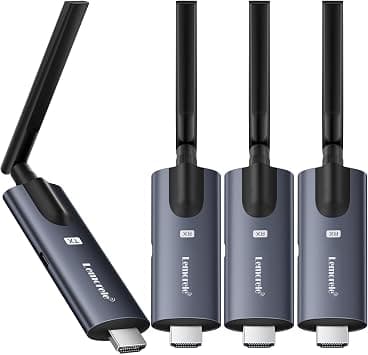 Lemorele Wireless HDMI Transmitter and 3 Receivers,Portable HDMI Wireless Extender, 656FT/200M 1080P HD for Stream Video & Audio from PC/Camera/TV-Box to Monitor/Projector/HD TV/Phone/Tablet على Amazon.ae - متتبع الأسعار