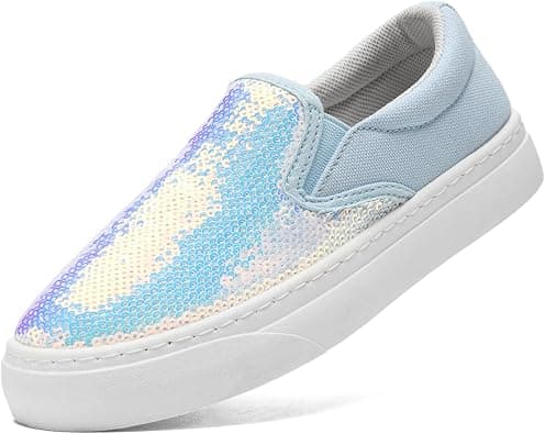 Women's Classic Low -Top Slip-Ons Shoes Canvas Fashion Sneakers for Women Sparkly Casual Walking Shoes Glitter Sequin Flats Breathable Sneakers على Amazon.ae - متتبع الأسعار