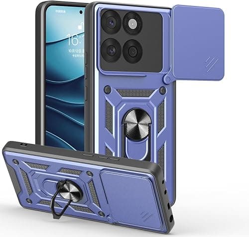 UPLAI Armor Case for Motorola Moto G77 5G, Ultra Thin Shockproof Silicone Cover with Slide Camera Cover and Magnetic Ring Kickstand, PC + TPU Durable Cover.Blue on Amazon.ae - Price Tracker