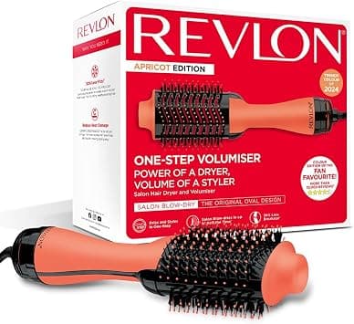 Revlon RVDR5222PARB One Step Volumiser Hair Dryer and Styler, 2 Heat Settings Plus Cool Setting - Less Frizz, More Shine and Reduced Heat Damage for Salon Style Round Brush for Blowout - Apricot - Best Deal Finder