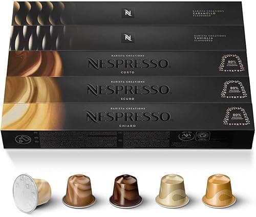 Nespresso Original - Assortment Barista Creations 50 Capsules 10X Chiaro, Scuro, Corto, Vaniglia, Caramello (Pack Of 5 Sleeves (50 Capsules)) on Amazon.ae - Price Tracker
