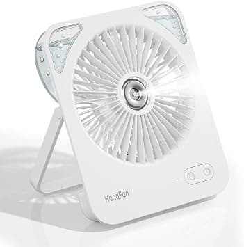HandFan Portable Misting Fan, 4000mAh Rechargeable Personal Desk Mister Fan, Spray Water Mist Fans Battery Powered, Foldable Cooling Table Fans for Home Office Travel Beach Outdoors(White) on Amazon.ae - Price Tracker
