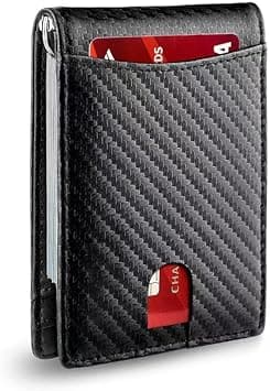 Leatherboss Carbon Fiber Slim RFID Blocking Wallet for Men – Minimalist Bifold with Money Clip, 6 Card Slots, ID Window, Carbon Fiber Black/Black, Bifold Wallet on Amazon.ae - Price Tracker