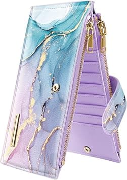 Womens RFID Blocking Large Capacity Wallet Multi Card Organizer Bifold Wallet for Women with Zipper Pocket, Gradient Marble on Amazon.ae - Price Tracker