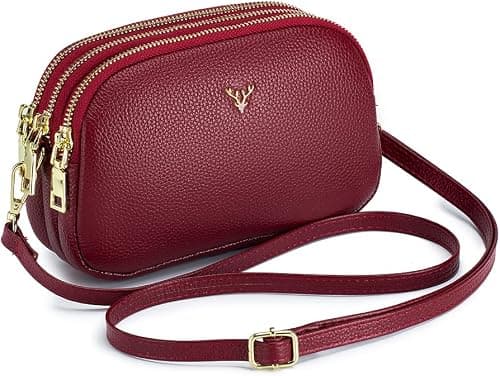 Small Crossbody Bags Genuine Leather Shoulder Handbags Trendy Design Cellphone Purses for Women and Girls على Amazon.ae - متتبع الأسعار