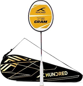 HUNDRED Cult 79 Feather Lite Carbon Fibre Strung Badminton Racket with Full Racket Cover for Intermediate Players (79g,Max Tension - 32LBS) على Amazon.ae - متتبع الأسعار
