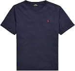 Polo Ralph Lauren Men's V-Neck Classic Fit Short Sleeve T-Shirt, Blue (Derby Heather), Large - Best Deal Finder