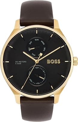 BOSS Tyler Qtz Multifunction Sunray Round Dial Men's Watch - Best Deal Finder