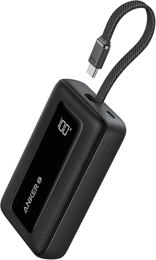 Anker Zolo Power Bank, 10,000mAh 30W High-Speed Portable Charger with Built-In USB-C Cable, Battery Pack For iPhone 17/17 Air/17 Pro/17 Pro Max/16 Series, Galaxy, and More (Black, 10000 mAh) on Amazon.ae - Price Tracker