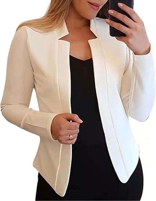 Cololura Women's Casual Loose Blazer Long Sleeve Open Front Cardigan Jackets Elegant Coats on Amazon.ae - Price Tracker