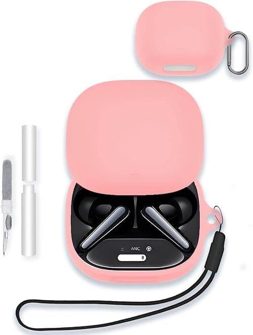 Case for Soundcore Liberty 4 Pro by Anker Earbuds, WUNIAK Soft Silicone Protective Portable Scratch Shock Resistant Shell with Cleaner Kit & Carabiner & Lanyard ,Pink على Amazon.ae - متتبع الأسعار
