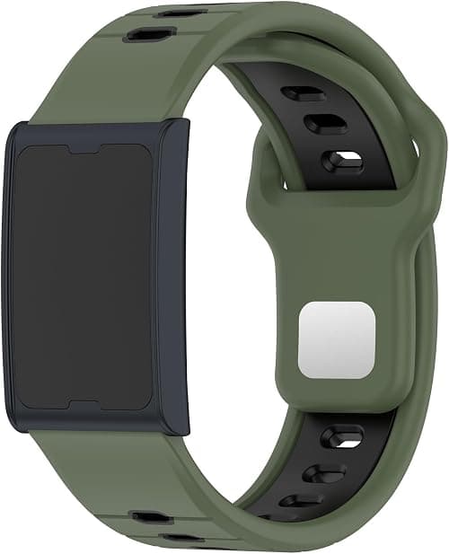 Silicone Strap Compatible with Amazfit Helio Strap, Breathable Soft Sport Replacement Strap, Two-tone Design, Adjustable-Black Red على Amazon.ae - متتبع الأسعار