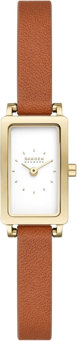 Skagen Women's Hagen Micro Two-Hand Brown Leather Band Watch (Model: SKW3149), Brown, Hagen Micro - Best Deal Finder