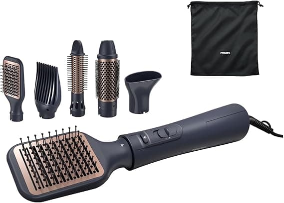 Philips 5000 Series Air Styler for Drying & Styling-in one-go, from wet to dry styling with ionic care and argan-oil infused brush, 5 attachments, Black, 2 years warranty - BHA530/03 on Amazon.ae - Price Tracker