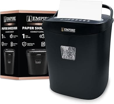 EMPIRE TRADING & COMMERCE Paper Shredder 6-Sheet Cross-Cut, 15 Litres Shredder for Home and Office Heavy Duty, Shred Paper Clips, Staples and Credit Cards (OS050C/Black) - Amazon.ae Price Tracker