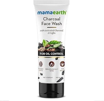 Mamaearth Charcoal Face Wash for Oily Skin | With Activated Charcoal, Coffee & Clay | Controls Oil, Unclogs Pores, Detoxifies Skin | Paraben & SLS-Free, Hypoallergenic | For Men & Women | 100ml - Best Deal Finder