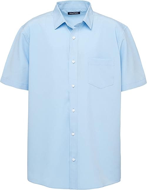 Nautica mens School Uniform Short Sleeve Performance Oxford Button-down Shirt Button Down Shirt (pack of 1) on Amazon.ae - Price Tracker