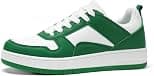 LUCKY STEP Women Fashion Sparkle Rhinestone Sneakers White Leather Low Top Tennis Shoes Lace Up Casual Comfortable Walking Shoe - Best Deal Finder