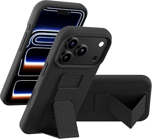iPhone 17 Pro Case, Kickstand Finger Grip Cover for iPhone 17 Pro, Car Magnetic Multi Stand Soft Silicone Phone Case for iPhone 17 Pro 6.3 inch (Black, IPhone 17 Pro) on Amazon.ae - Price Tracker