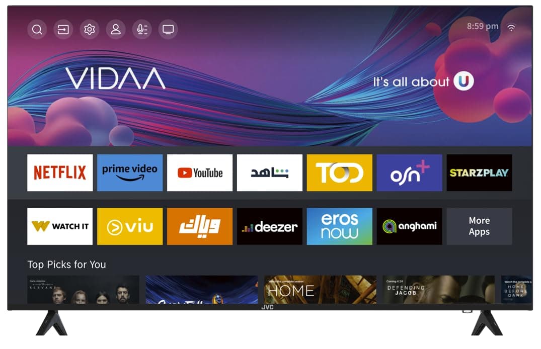 JVC 58 Inch 4K UHD Edgeless Smart TV Powered By VIDAA, Dolby Audio, VIDAA Voice Remote, Bluetooth, DVBT2/S2, LT-58N786VV- Black on Amazon.ae - Price Tracker