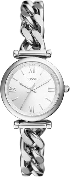 Fossil Women's Carlie Mini Quartz Stainless Steel Three-Hand Watch, Color: Silver (Model: ES5331) - Amazon.ae Price Tracker
