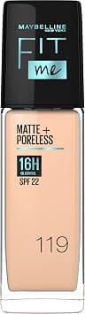 Maybelline New York Fit Me Matte & Poreless Foundation 16H Oil Control with SPF 22-119 - Best Deal Finder