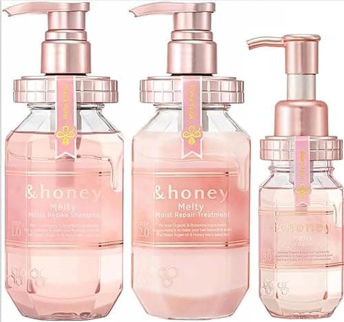 &honey Melty Moist Repair Shampoo and Treatment Set, Pink, Hair Care Products with Argan Oil, Botanical Ingredients (Set of 3) (Made In Japan) on Amazon.ae - Price Tracker