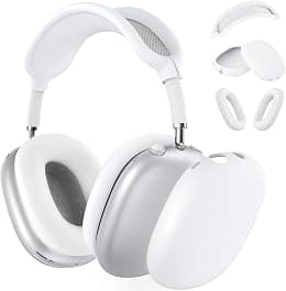 Silicone Case for AirPods Max Headphones - Ear Pad, Ear Cups, Headband Cover (USB-C/Lightning) (2024/2020) - Accessories Protector for Apple AirPods Max, White - Best Deal Finder