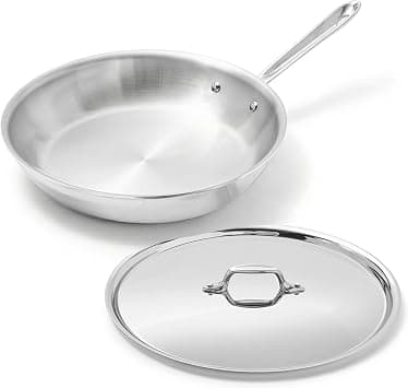 All-Clad Stainless Steel Tri-Ply Bonded Dishwasher Safe Fry Pan with Lid 10-Inch Silver 8701005167 على Amazon.ae - متتبع الأسعار