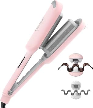 TYMO ROVY Hair Waver Crimper - Hair Curler, Deep Waver Curling Iron, Ionic Curling Wand with Ceramic Tourmaline Barrel for Women, Anti-Scald, Quick & Easy, Dual Voltage, Pink 32mm - Best Deal Finder