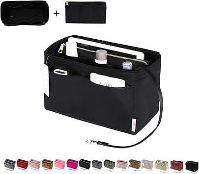 Purse Organizer Insert, Felt Bag Organizer with Zipper, Purse and Handbag Shaper, for Speedy Neverfull, 6 Sizes Bag (Slender Medium, Silky Black) on Amazon.ae - Price Tracker