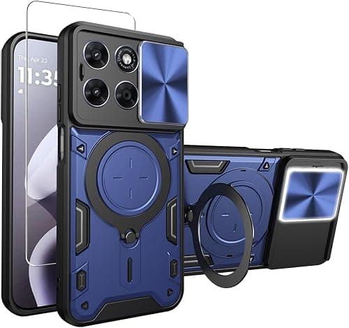 ZMONE for Motorola Moto G67 5G / G77 5G Case Cover with Screen Protector, Built Slide Camera Protection Cover,Military Heavy Duty Protective Phone Case - Blue on Amazon.ae - Price Tracker