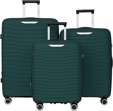 Trace Series Lightweight 3 Piece Expandable Polypropylene Luggage Set With Durable Double Spinner Wheels 20"24"28"- Deep Green على Amazon.ae - متتبع الأسعار