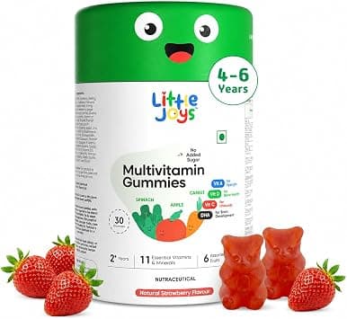 Little Joys Multivitamin Gummies for Kids | 4-6 Years | 30 Gummies | With 11 Vitamins & Minerals | Supports Immunity, Bone health & Antibody Production | No Added Sugar | Strawberry Flavour on Amazon.ae - Price Tracker