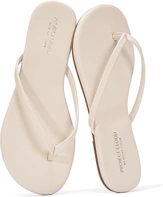 Project Cloud Flip Flops for Women Footwear- Lightweight and Memory Foam Insole Sandals for Women 2026 - Durable Non-Slip Beach Essentials Flats for Women Sandals (Foundations) على Amazon.ae - متتبع الأسعار