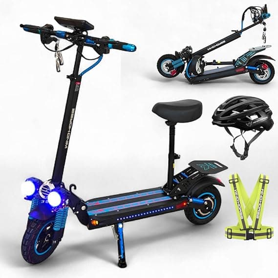 WINDHORSE Electric Folding Scooter, 1200W Motor, 48V 18Ah Battery, 50KM/H Max Speed, upto 41 kms Range, Dual Suspension and Remote Lock on Amazon.ae - Price Tracker