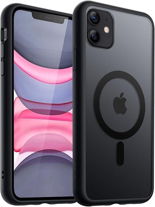 JETech Magnetic Case for iPhone 11 6.1-Inch Compatible with MagSafe, Translucent Matte Back Slim Shockproof Phone Cover (Black) on Amazon - Best Deal Finder