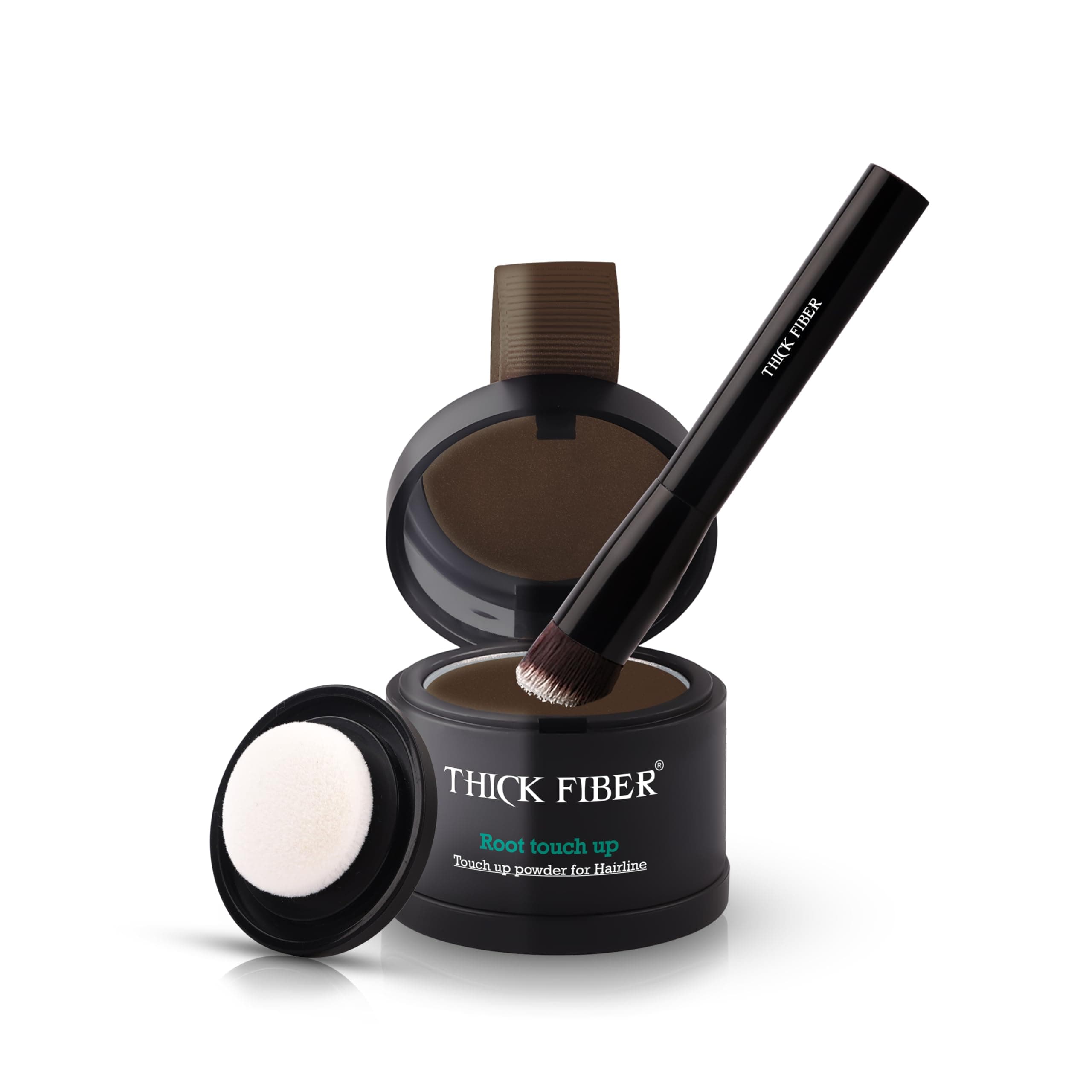 THICK FIBER Root Touch Up & Hairline Powder for Grey Root Coverage & Thin Hair – Water & Sweat Resistant with Precise Brush – Hair Loss Concealer for Roots, Bald Spots & Fill-In (Dark Brown) on Amazon.ae - Price Tracker