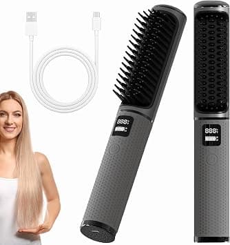 OBEST Cordless Hair Straightener Brush, Negative Ion Hair Straighteners Comb for Women,Wireless Hair Straightener Brush Travel USB Rechargeable Anti-Scald Fast Heating & 4 Temp Settings on Amazon.ae - Price Tracker