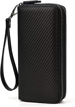 LUUFAN Men's Genuine Leather Long Wallet Chain Wallet Card holder Wallet with Coin Pocket - Best Deal Finder