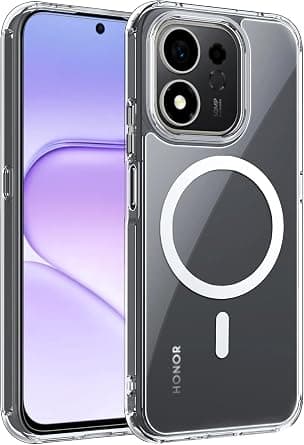 Magnetic Case for Honor 600 Smart, Anti-Yellow Clear and Shockproof Military Grade Case, Hard PC Back Cover Anti-Scratch + TPU Bumper, Transparent على Amazon.ae - متتبع الأسعار