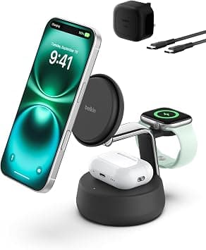 Belkin UltraCharge Pro 25W 3 in 1 Wireless Charging Station, Qi2.2 - Black on Amazon.ae - Price Tracker