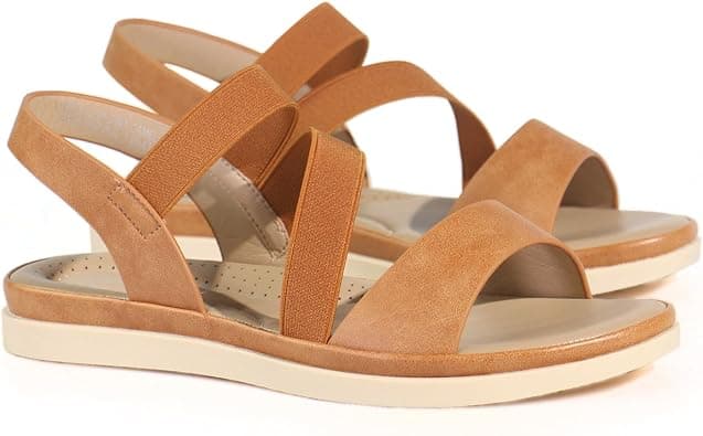 Monami Women's Flat Sandals - Open-Toe Casual Sandals for Women, Lightweight Comfortable Summer Sandals for Girls & Ladies, Soft Straps & Cushioned Footbed for Beach, Travel, and Everyday Wear on Amazon.ae - Price Tracker