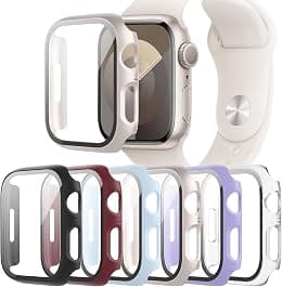 QCKANLJ 6-Pack Case with Tempered Glass Screen Protector Compatible with Apple Watch Series Series SE 6 5 4 40mm, Full Coverage Hard PC Protective Face Cover Bumper for iWatch 40 mm - Best Deal Finder