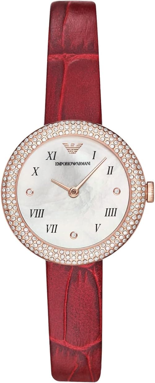 Emporio Armani Women's Two-Hand Red Leather Watch (Model: AR11357), Red on Amazon.ae - Price Tracker