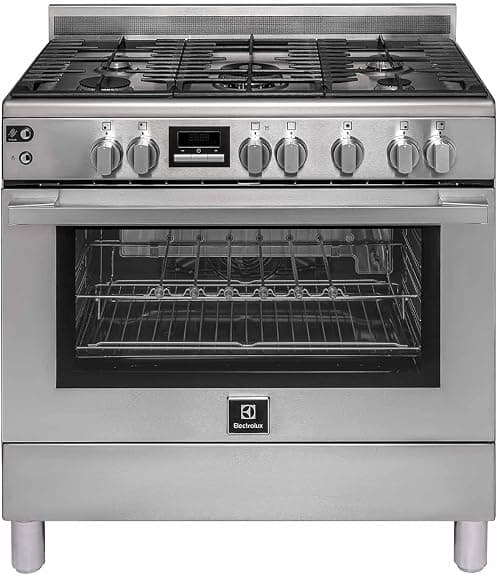 Electrolux Freestanding Cooker 90x60cm, 5-Burner Gas Hob, Cast-Iron Pan Supports, 127L Fan Oven, Turnspit, Auto Ignition, Thermocouple Safety, Fingerprint-Resistant Stainless Steel, EKG9241Z7X on Amazon.ae - Price Tracker