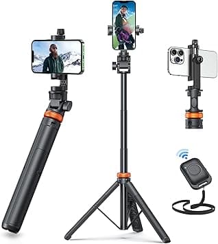 EUCOS 62" Phone Tripod, Tripod for iPhone & Selfie Stick with Remote, Extendable Cell Phone Stand & Ultimate Phone Holder, Solidest Phone Stand Compatible with iPhone/Android on Amazon.ae - Price Tracker