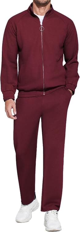 COOFANDY Men's Tracksuits Jacquard Textured Sweatsuit 2 Piece Jogging Set - Best Deal Finder
