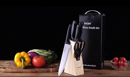 Perkin Kitchen Knives Set With Wooden Block 7 Pcs Kitchen Knife Set on Amazon.ae - Price Tracker